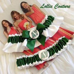 Roughriders Green and white Garters